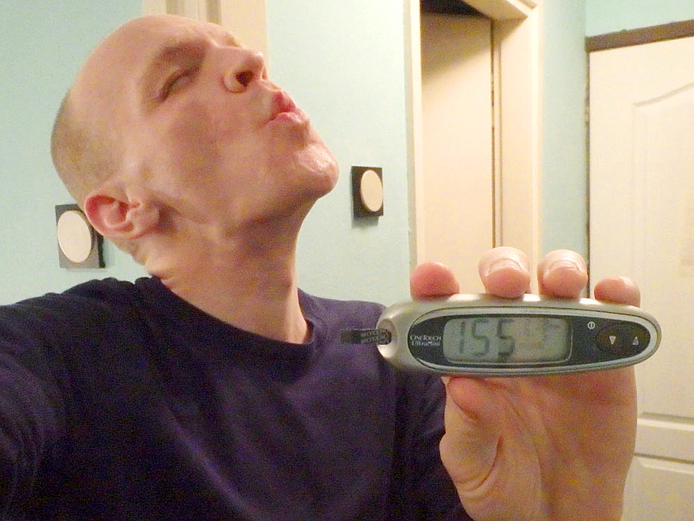 #bgnow 155 after dinner! I'm howling at the moon like Ozzy in celebration!