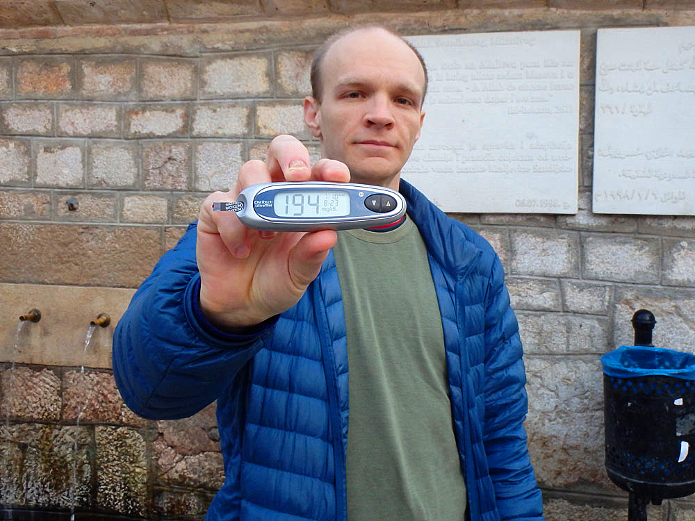 #bgnow 194 after walking around Sarajevo, in front of a hand-washing station at a mosque in Old Town.