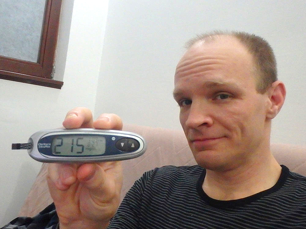 #bgnow 215 after the big meal — all in all, not bad!