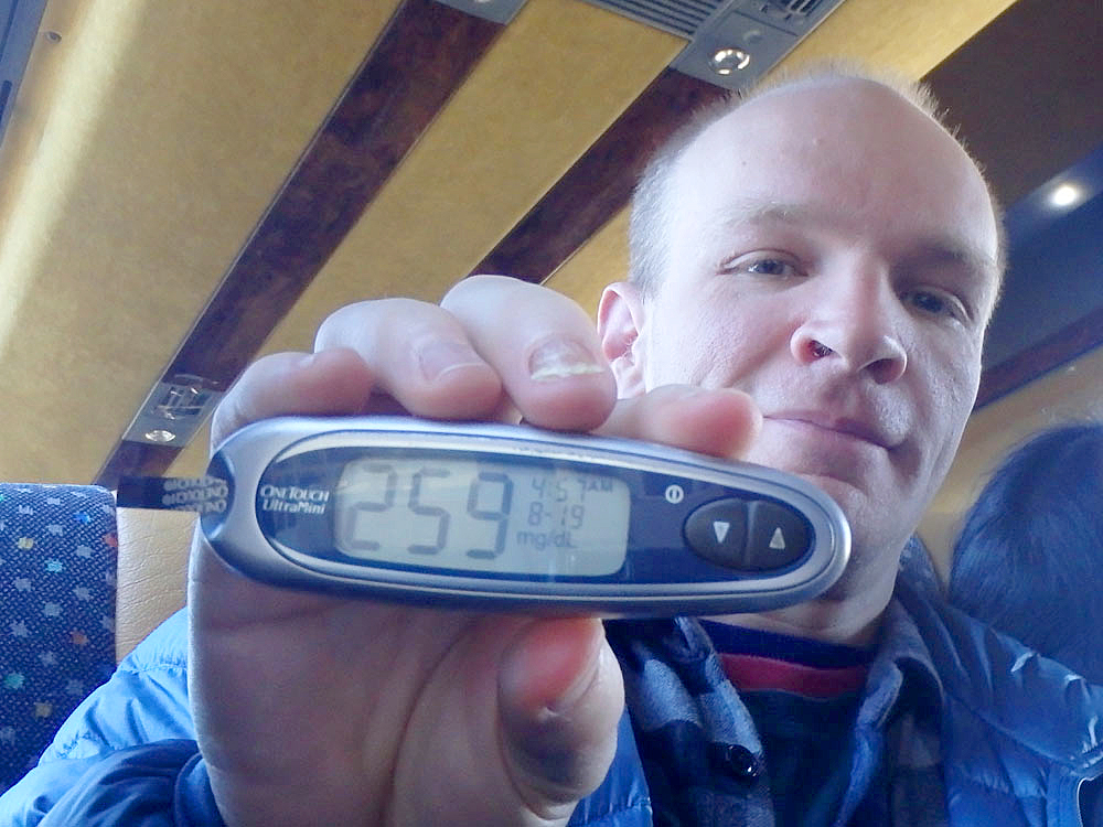 #bgnow 259 on the bus. Still couldn't get it lower.