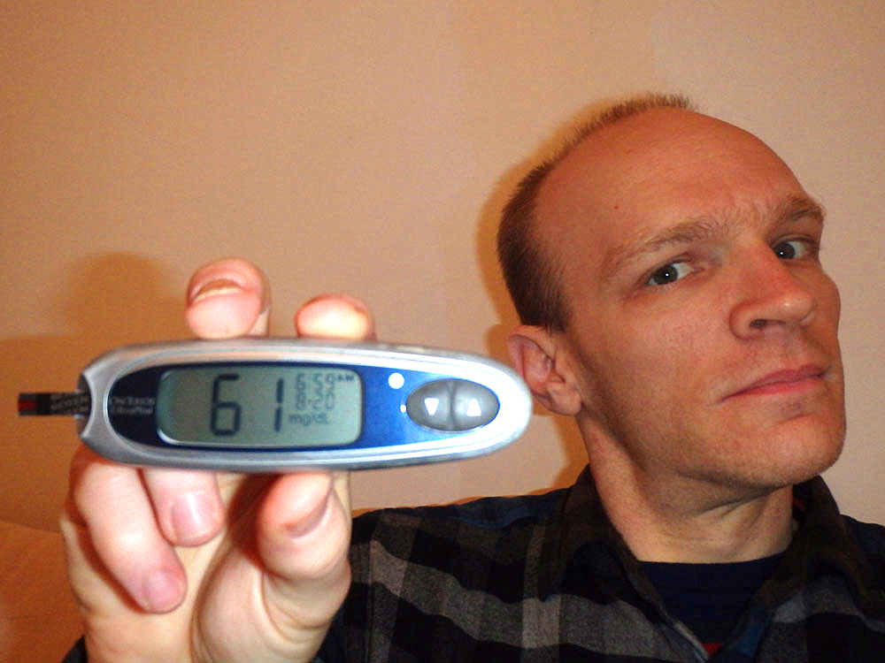 #bgnow 61 rather soon after lunch. Oops! I had a juice.