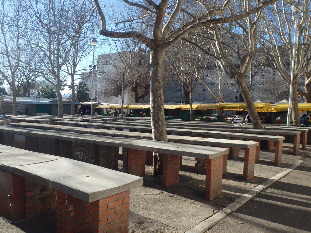 Market area in Split, after the vendors leave.