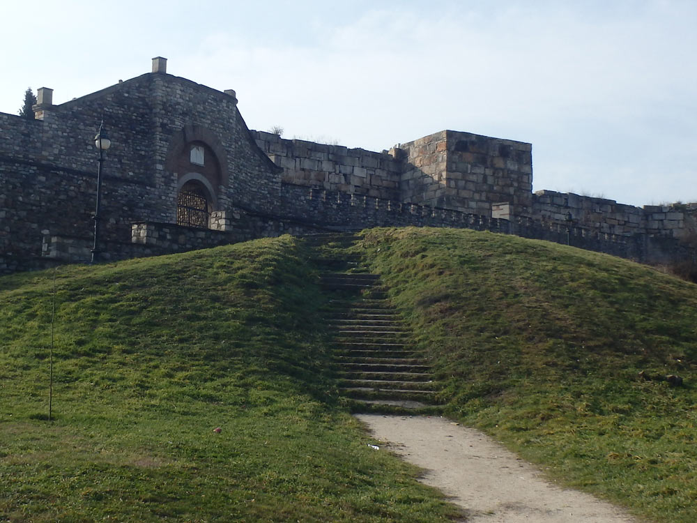 Grassy hill outside Skopje's Kale Fortress