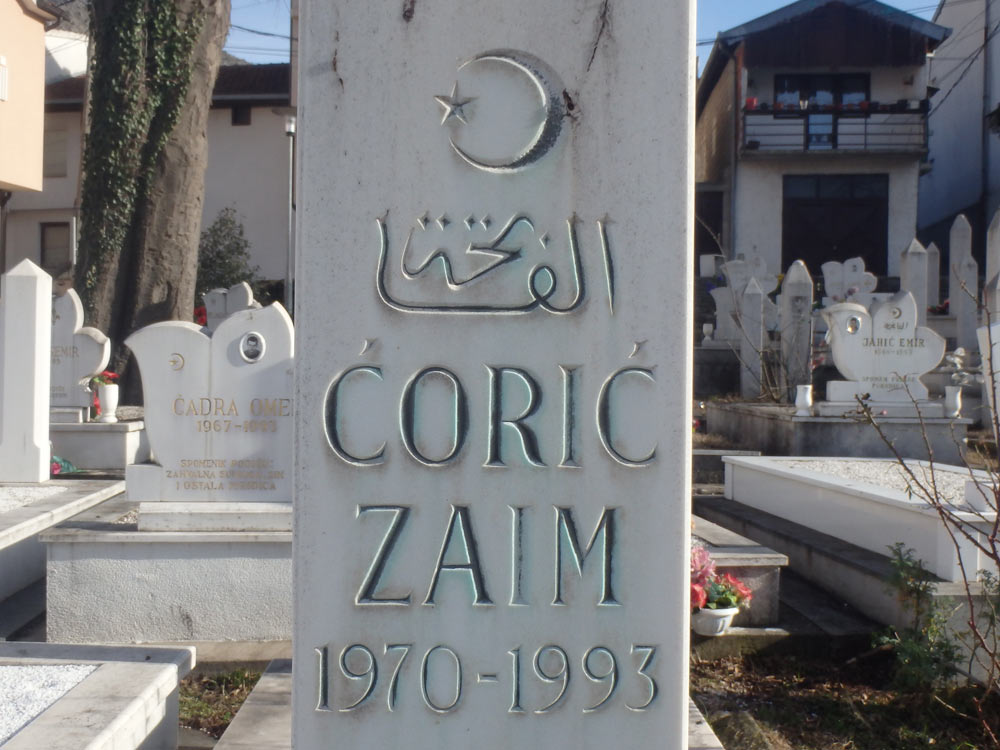 A headstone in the Muslim cemetery.