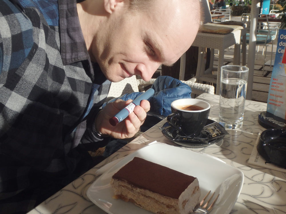 Considering how much Humalog to take for a piece of tiramisu.