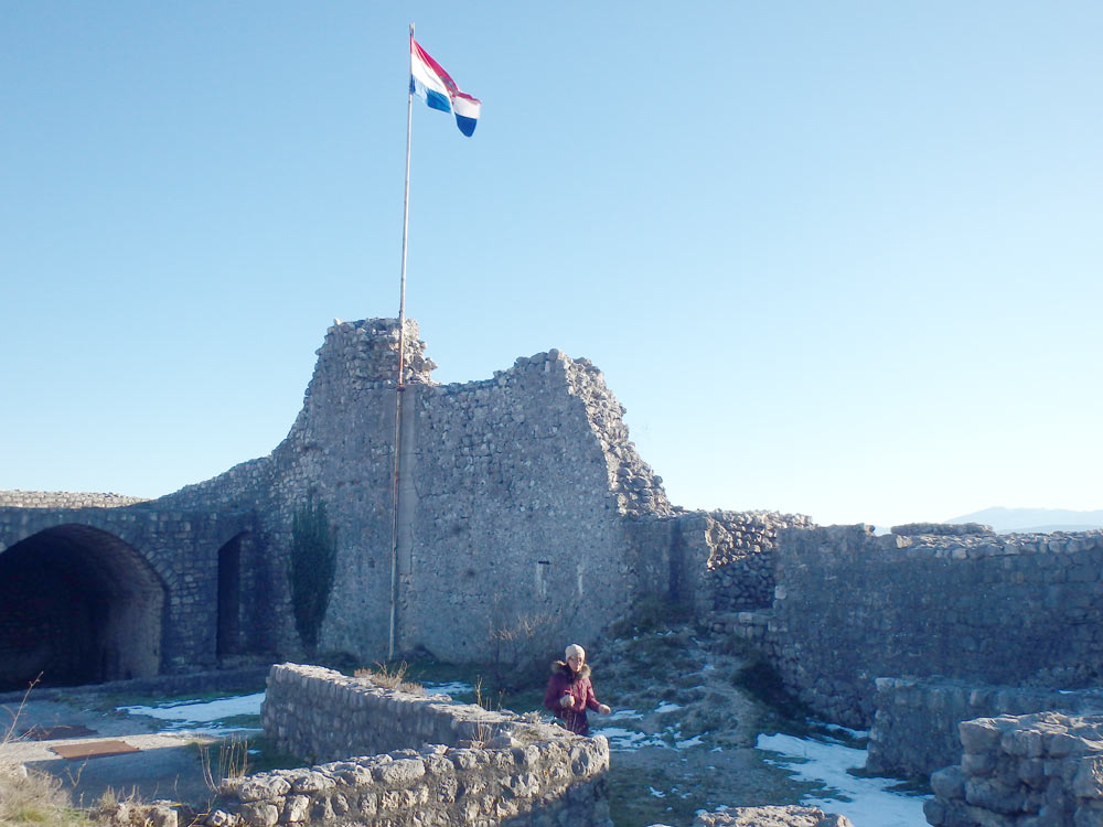 In the ruins of Topana Tvrđava in Imotski, above the Blue Lake.