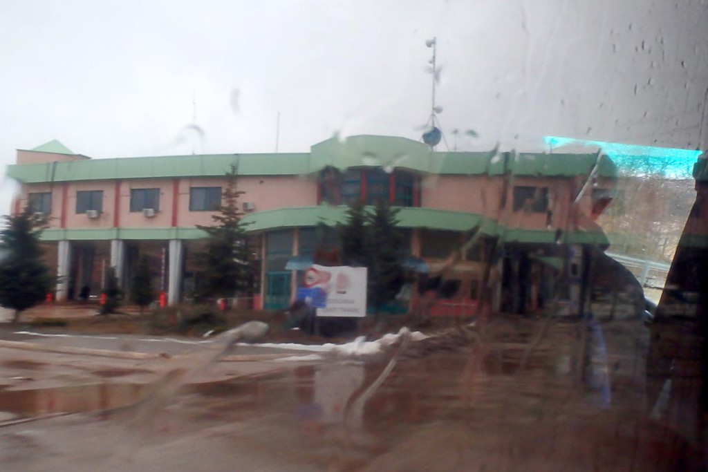 Rainy border control building between Macedonia and Albania.