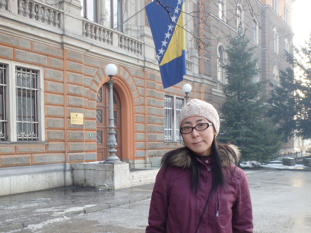 Masayo at the Bosnian presidential palace