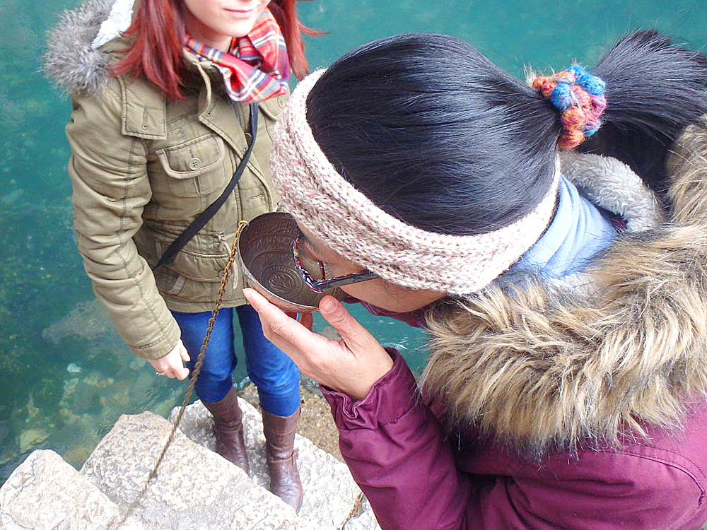 Masayo (and I) drank water directly from the river.
