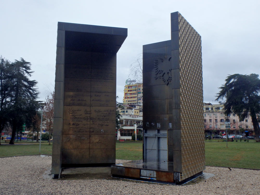 Monument in a Tirana park just south of the main square