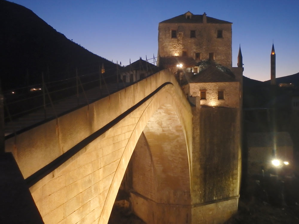 Closer to the Old Bridge, around dusk. Very cold, and almost nobody else around!