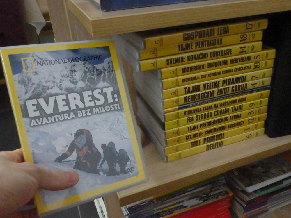 National Geographic Everest video in Serbian, though we were able to watch it in its original English.