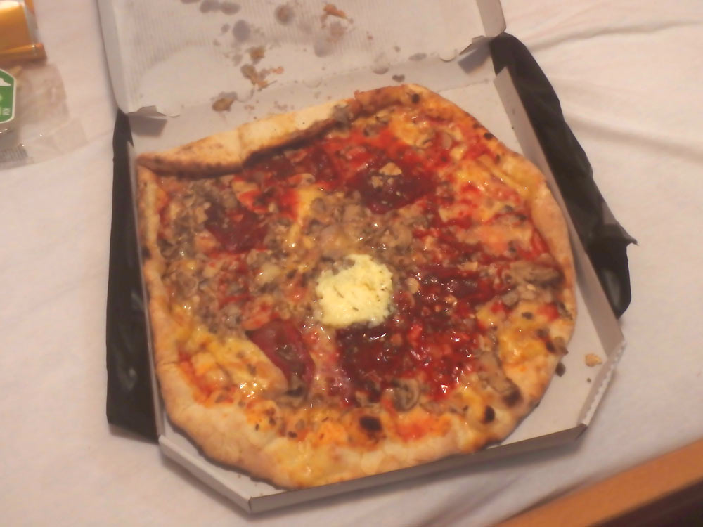 The hard-won pizza.