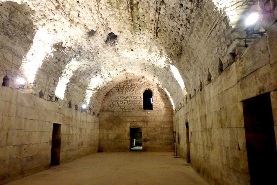 One of the rooms in the underground substructure of Diocletian's palace.
