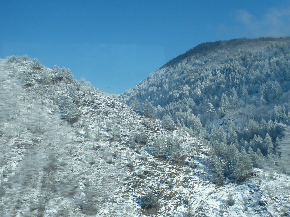 Snowy hills in western Serbia