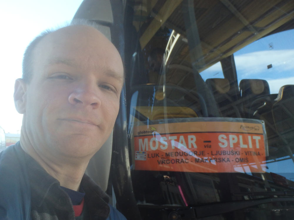 The bus from Split (Croatia) to Mostar (Bosnia and Herzegovina)!