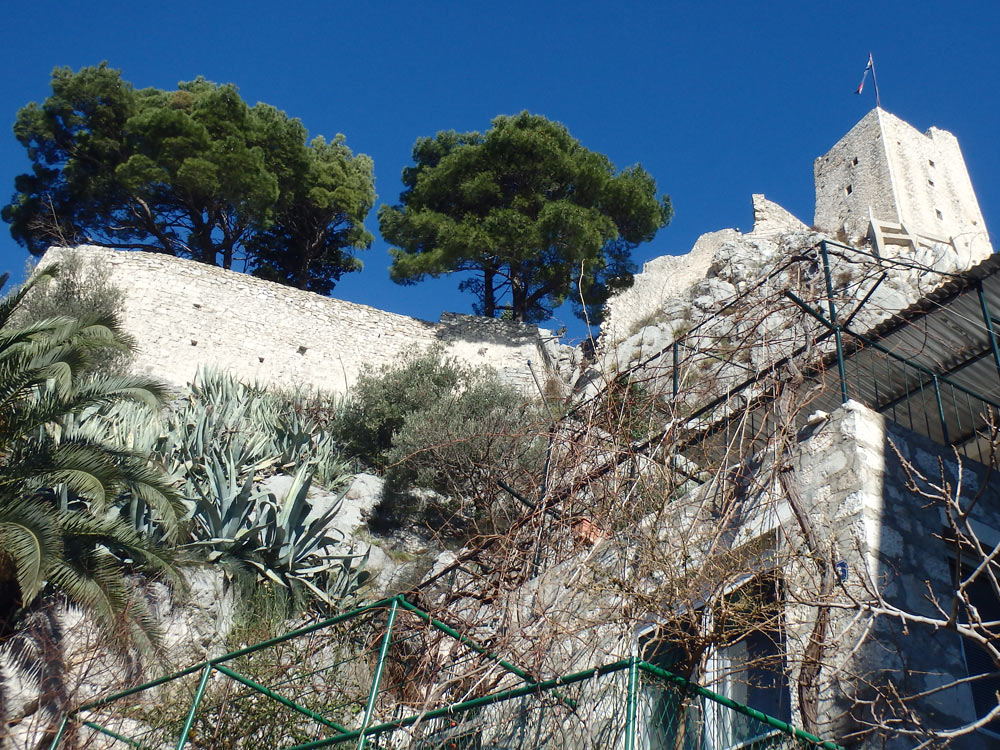 The fortress up on the hill in Omiš.