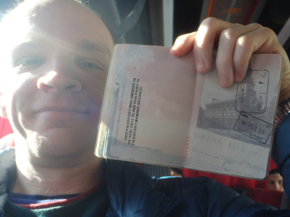 With my passport and new Serbia stamp