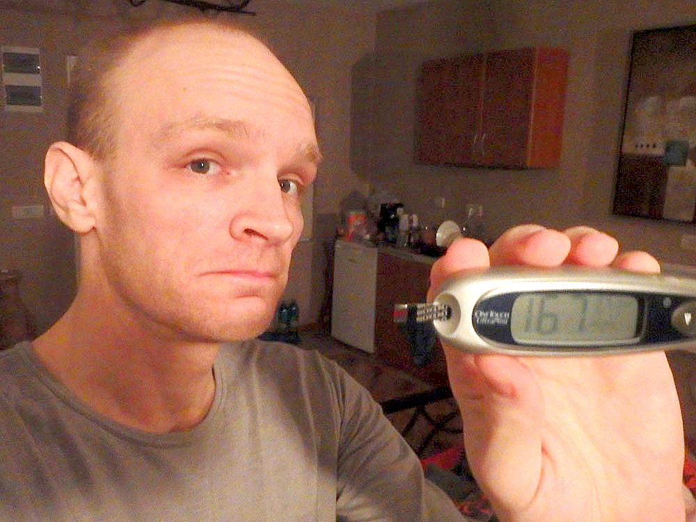 #bgnow 167 after the fish dinner. Back to normal!