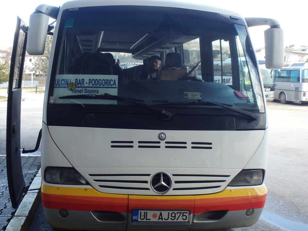 The bus from Ulcinj to Podgorica