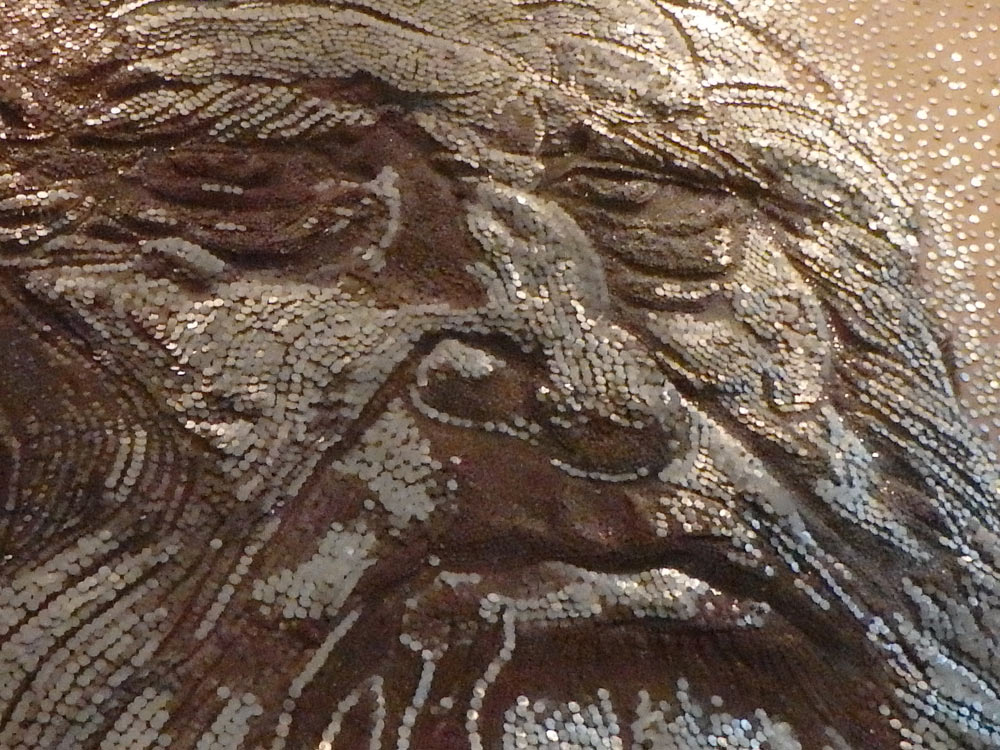 Closeup of Leonardo's face in Tirana nail portrait