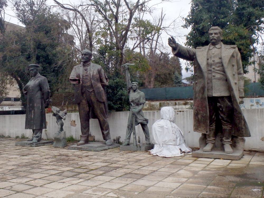 Forgotten Communist statues behind Tirana museum