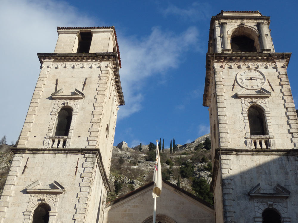 Double-tower church in Kotor