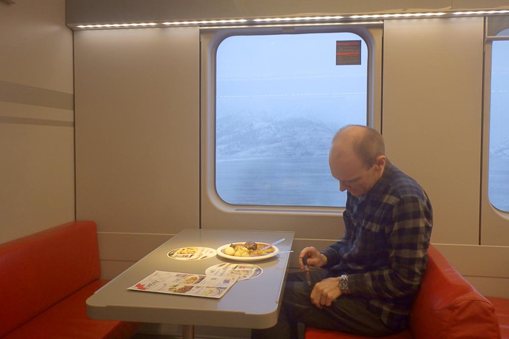 On a Norwegian train.