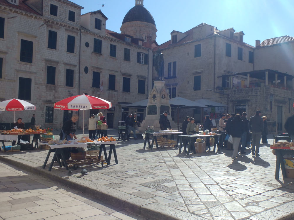 A market square in Dubrovnik