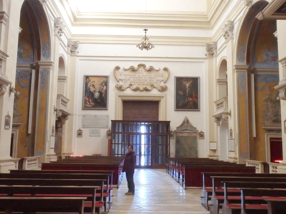 Masayo in a big church in Dubrovnik