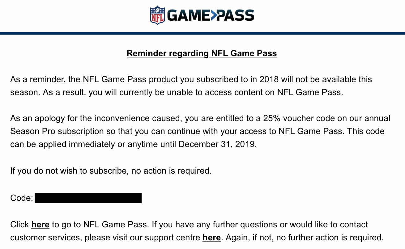NFL Game Pass in Europe, Asia, and Elsewhere – T1D Wanderer