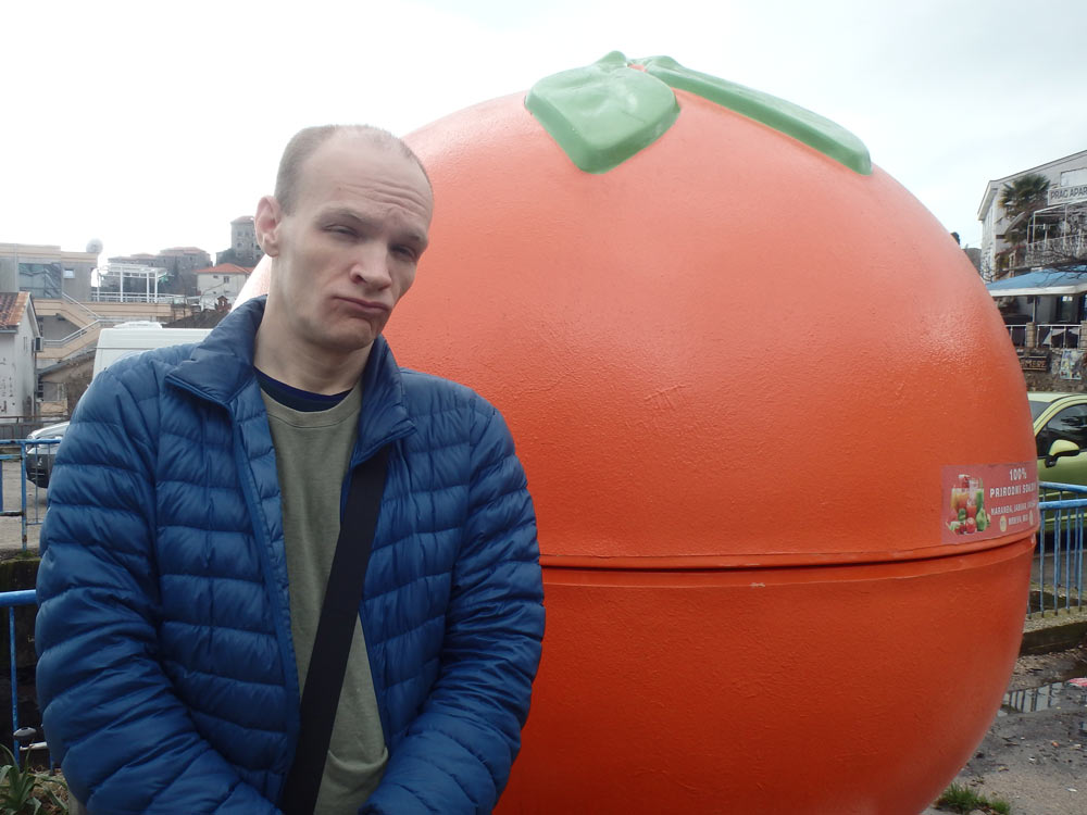 With a big orange in Ulcinj