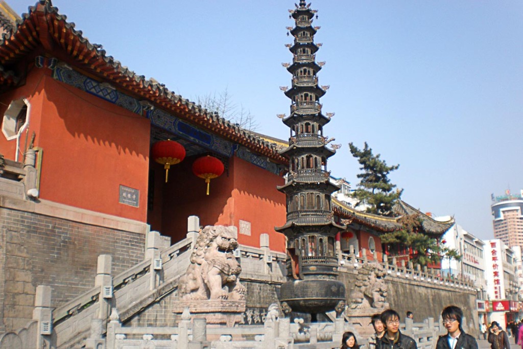 Mingjiao Temple in central Hefei.