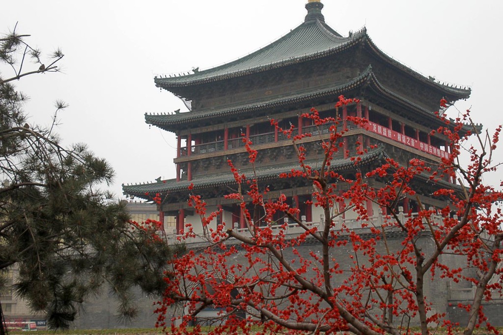 bell-tower-red-berries-xian-china