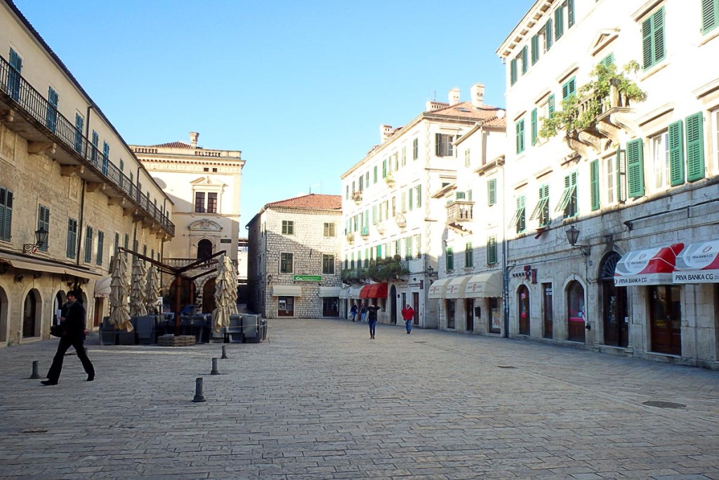 Plaza in Old Town Kotor.