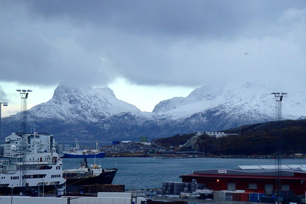Dramatic snowy islands and clouds in Bodø.