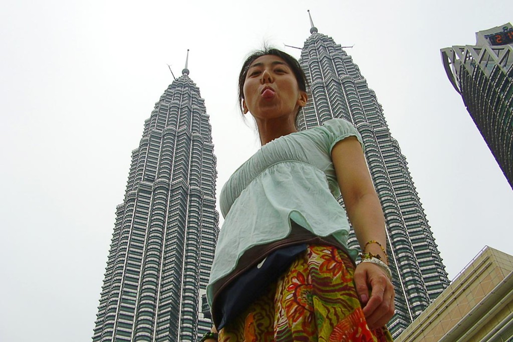 Masayo getting an attitude under the Petronas Towers.