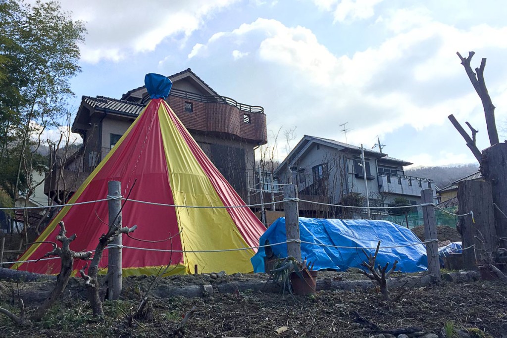 red-yellow-canvas-tepee-shigisanguchi-japan