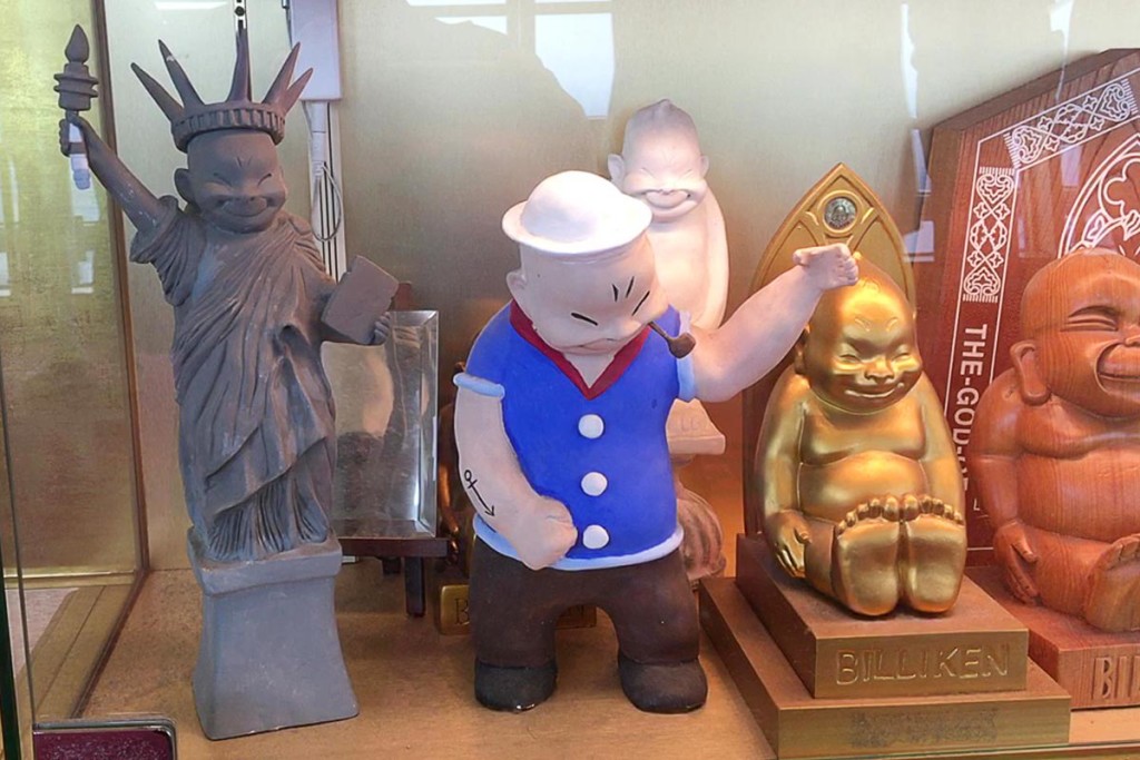 billiken-figurines-tsutenkaku-statue-liberty-popeye