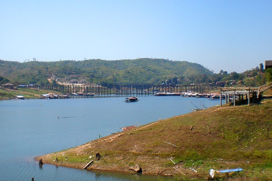 Mon Bridge in Sangkhlaburi: the second longest wooden bridge in the world.