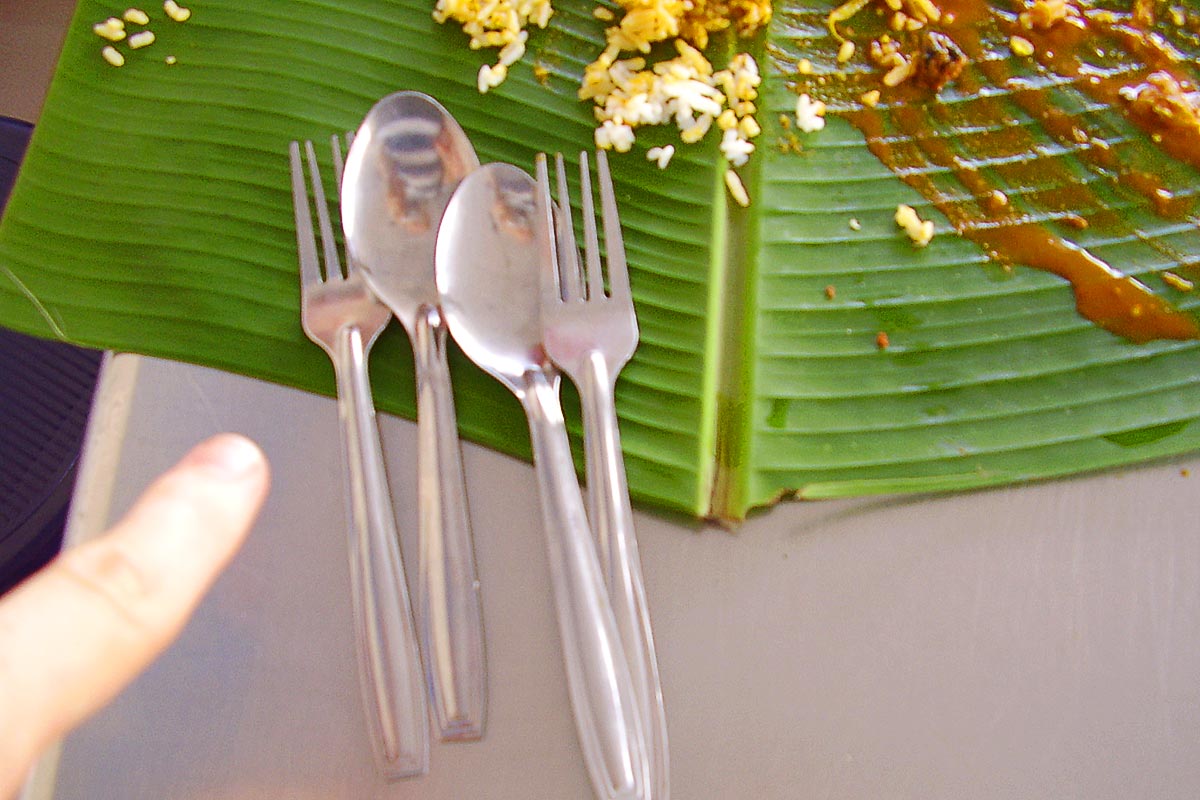 I was so proud of not using the fork and spoon I took a photo of them after the meal.