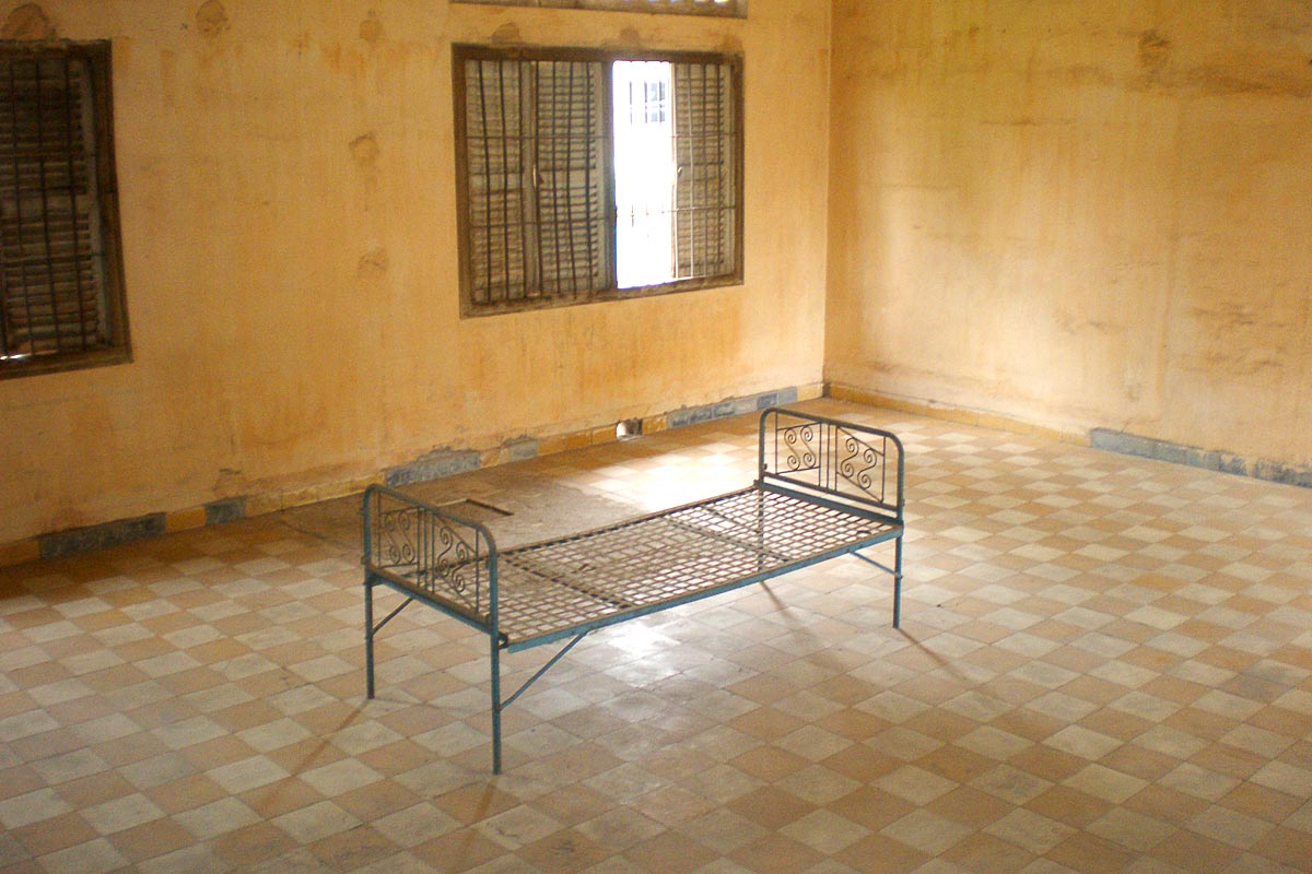 A room in Khmer Rouge's S-21 Prison museum.