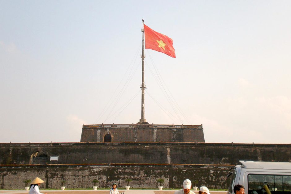 vietnamese-flag-on-monument-hue