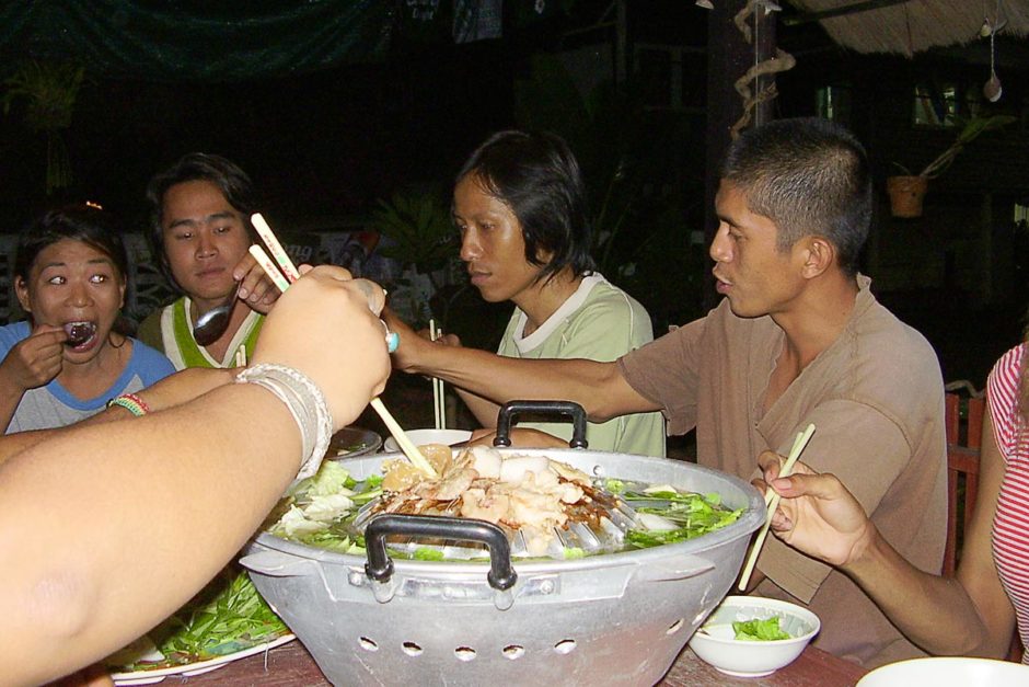 Dinner party at Kae's Guesthouse. If I can find insulin, I can stay in Thailand for fun events like this.