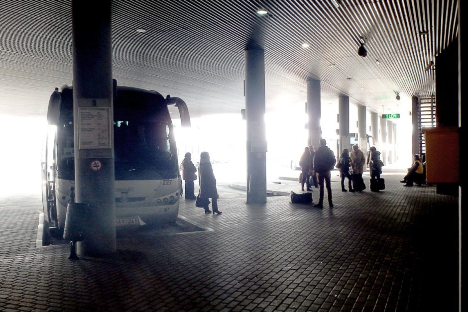 The Šiauliai bus terminal in the morning.