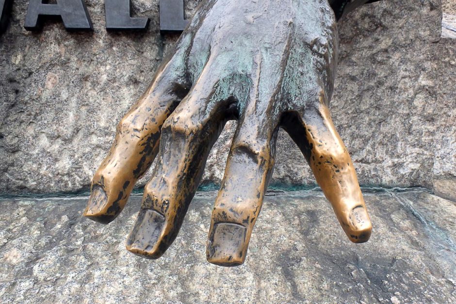 krakow-poland-hand-statue-closeup