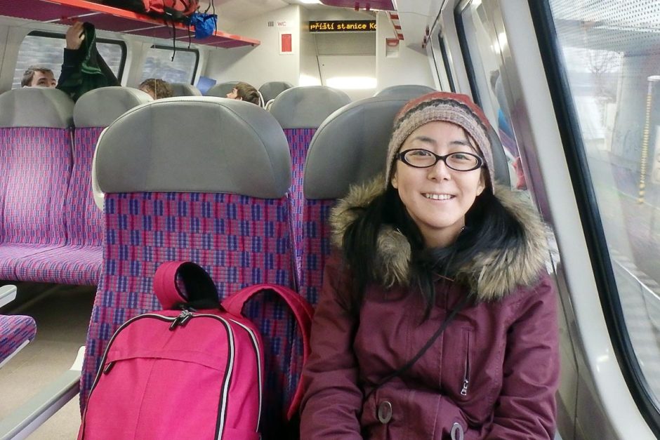 masayo-on-train-to-prague-smiling