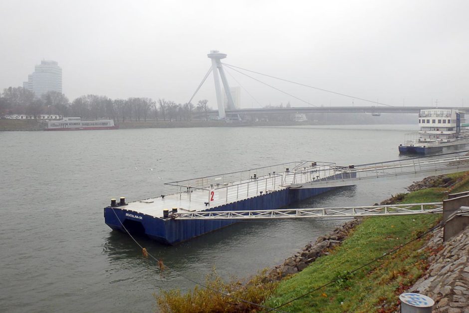 The Danube on its way through Bratislava.