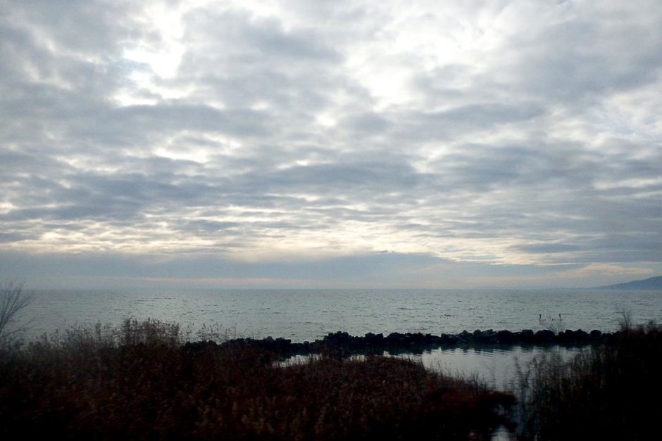 First view of Lake Balaton, from the train.