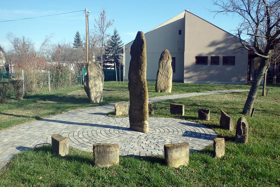 Stone display in the town of Balatongyörök.